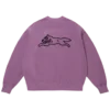 Überfärbtes Sweatshirt mit Running Dog-Motiv
