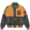 Club Varsity-Jacke aus geknittertem Leder Club Varsity-Jacke aus geknittertem Leder