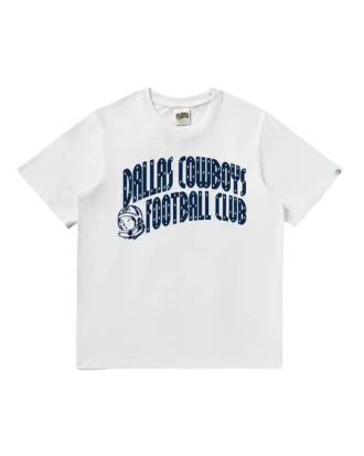 Dallas Cowboys Curve Logo-T-Shirt mit kurzen Ärmeln, weiß