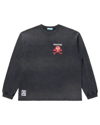 Damaged Baumwoll-Langarm-T-Shirt ICECREAM