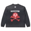 Damaged Baumwoll-Langarm-T-Shirt ICECREAM