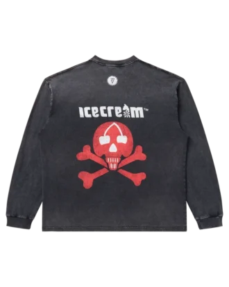 Damaged Baumwoll-Langarm-T-Shirt ICECREAM