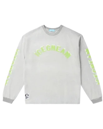 Damaged Baumwoll-Langarm-T-Shirt Running Dog