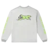 Damaged Baumwoll-Langarm-T-Shirt Running Dog