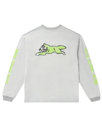 Damaged Baumwoll-Langarm-T-Shirt Running Dog