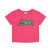 Damen-Baby-T-Shirt mit Running Dog Damen-Baby-T-Shirt mit Running Dog