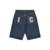 Damen-Jeansshorts mit Hahnentrittmuster und Running Dog Damen-Jeansshorts mit Hahnentrittmuster und Running Dog
