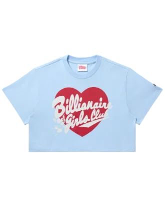 Damen-T-Shirt mit Schriftzug und Herz, verkürzt