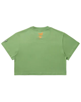 Damen-T-Shirt mit Schriftzug und Herz, verkürzt