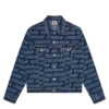 Denim-Truckerjacke mit wiederholtem Logo