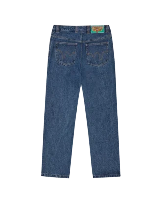 Jeanshose mit „Running Dog“-Motiv und doppeltem Bund Jeanshose mit „Running Dog“-Motiv und doppeltem Bund