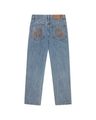 Jeanshose mit verblasstem Arch Logo