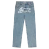 Karierte Denim-Hose