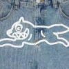 Karierte Denim-Hose