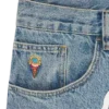 Karierte Denim-Hose