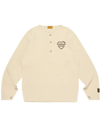 Langarm-T-Shirt mit Henley-Ausschnitt