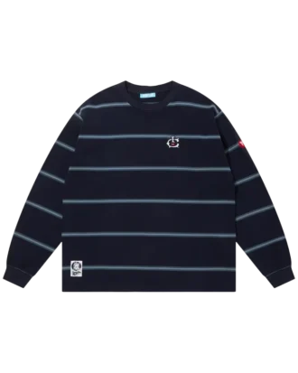 Langärmliges T-Shirt mit Baumwollbordüre