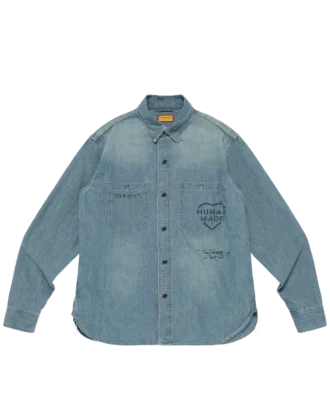 Militär-Chambray-Hemd