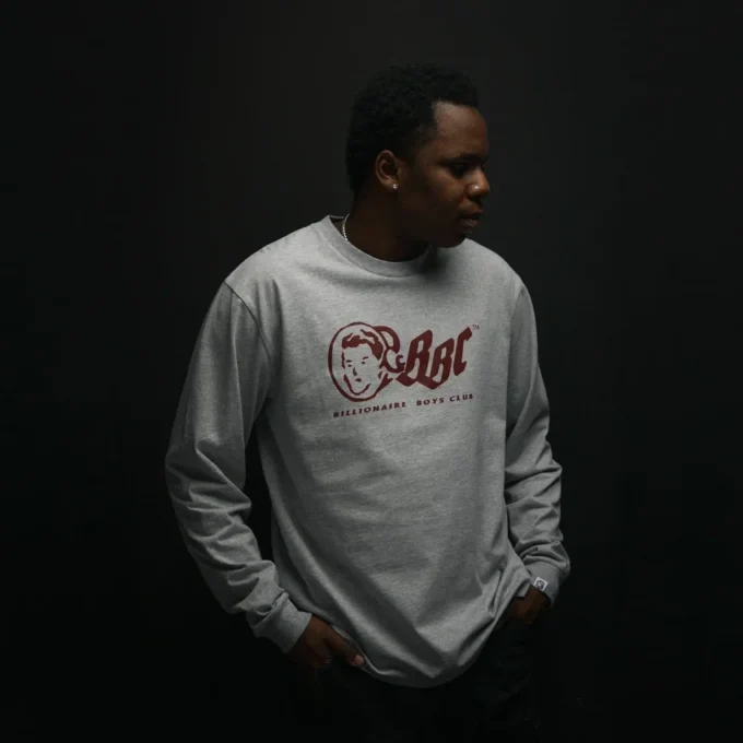 OG-Logo-T-Shirt, langärmelig, burgunderrot