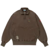 Sweatshirt mit gesticktem Logo und halbem Reißverschluss