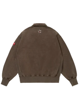 Sweatshirt mit gesticktem Logo und halbem Reißverschluss
